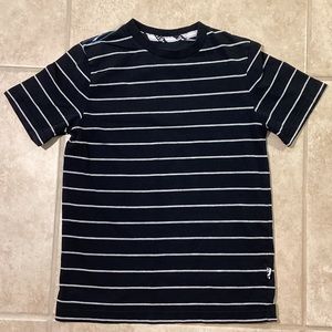 Shaun White Black and White Striped Crew Neck Short Sleeve Tee Boys Size…